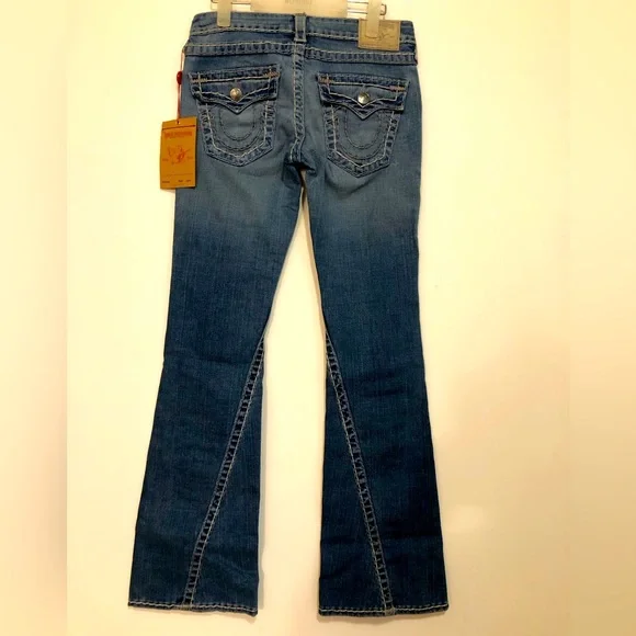NWT True Religion Women Flare Denim Pants Made in USA - Picture 4 of 6